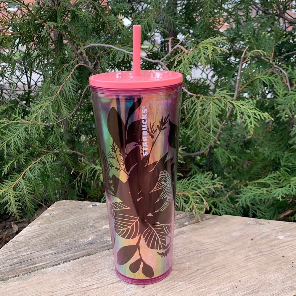 Mothers Day Spring 2022 Pink Cactus Flower Iridescent Floral Tumbler